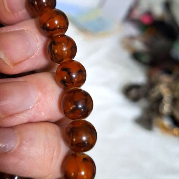 A Gemstone Women's Adjustable Bangle Bracelet Cherry Amber Natural Exotic - Picture 6 of 7